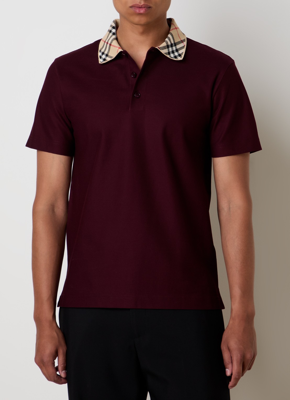 Burberry Evan regular fit polo van piqué katoen - detail rood