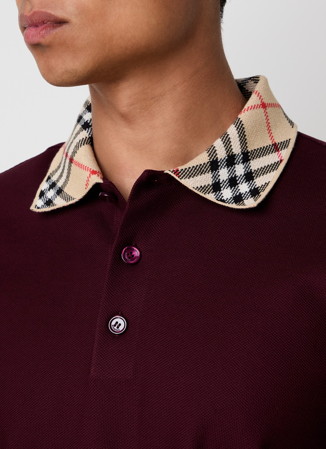 Burberry Evan regular fit polo van piqué katoen - detail 2 rood