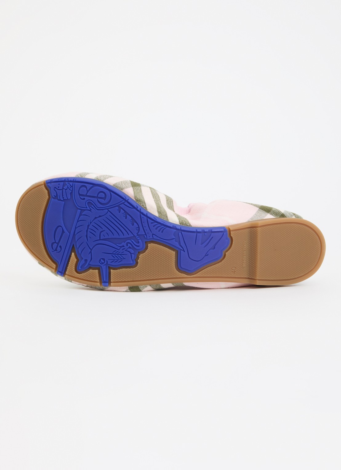 Burberry Fawn ballerina met details van lamsleer en ruitdessin - detail 6 lichtroze