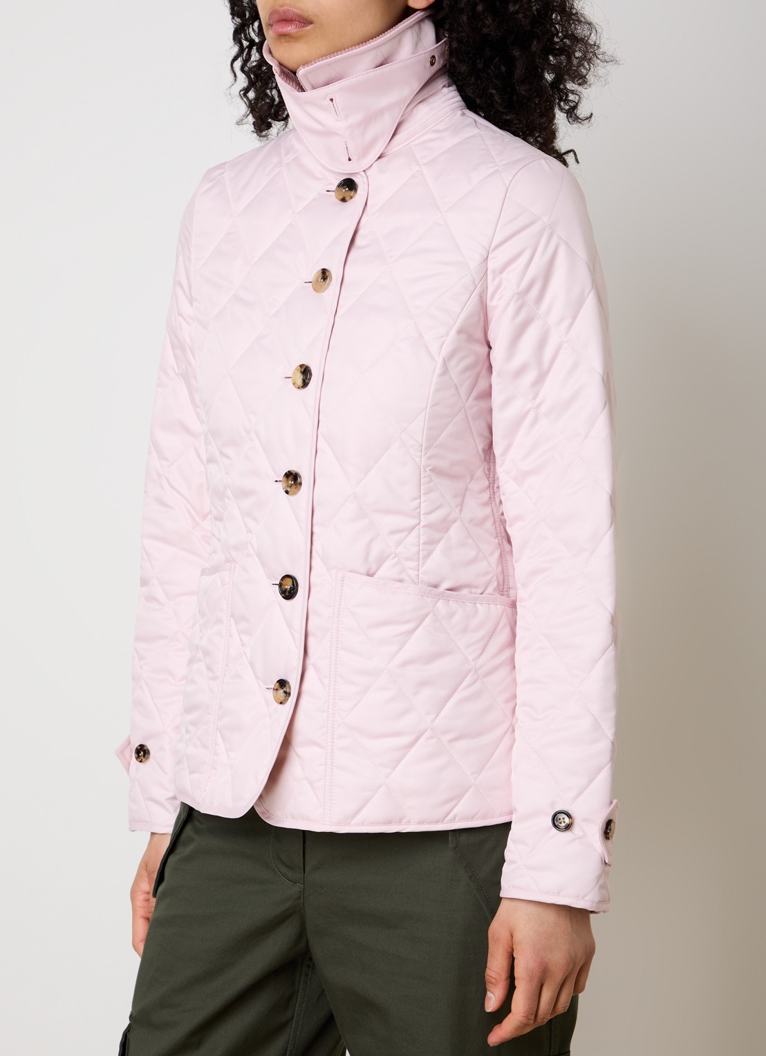 Burberry Fernleigh gewatteerd jack met steekzakken - detail lichtroze