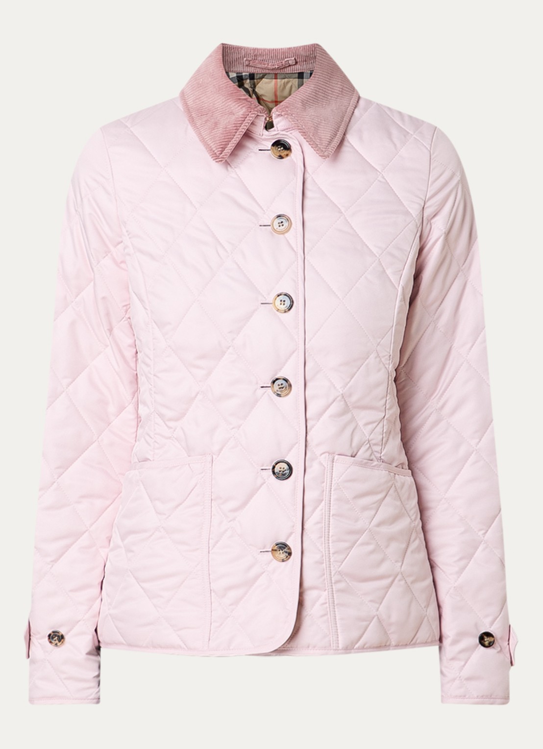 Burberry Fernleigh gewatteerd jack met steekzakken - voorkant 4 lichtroze