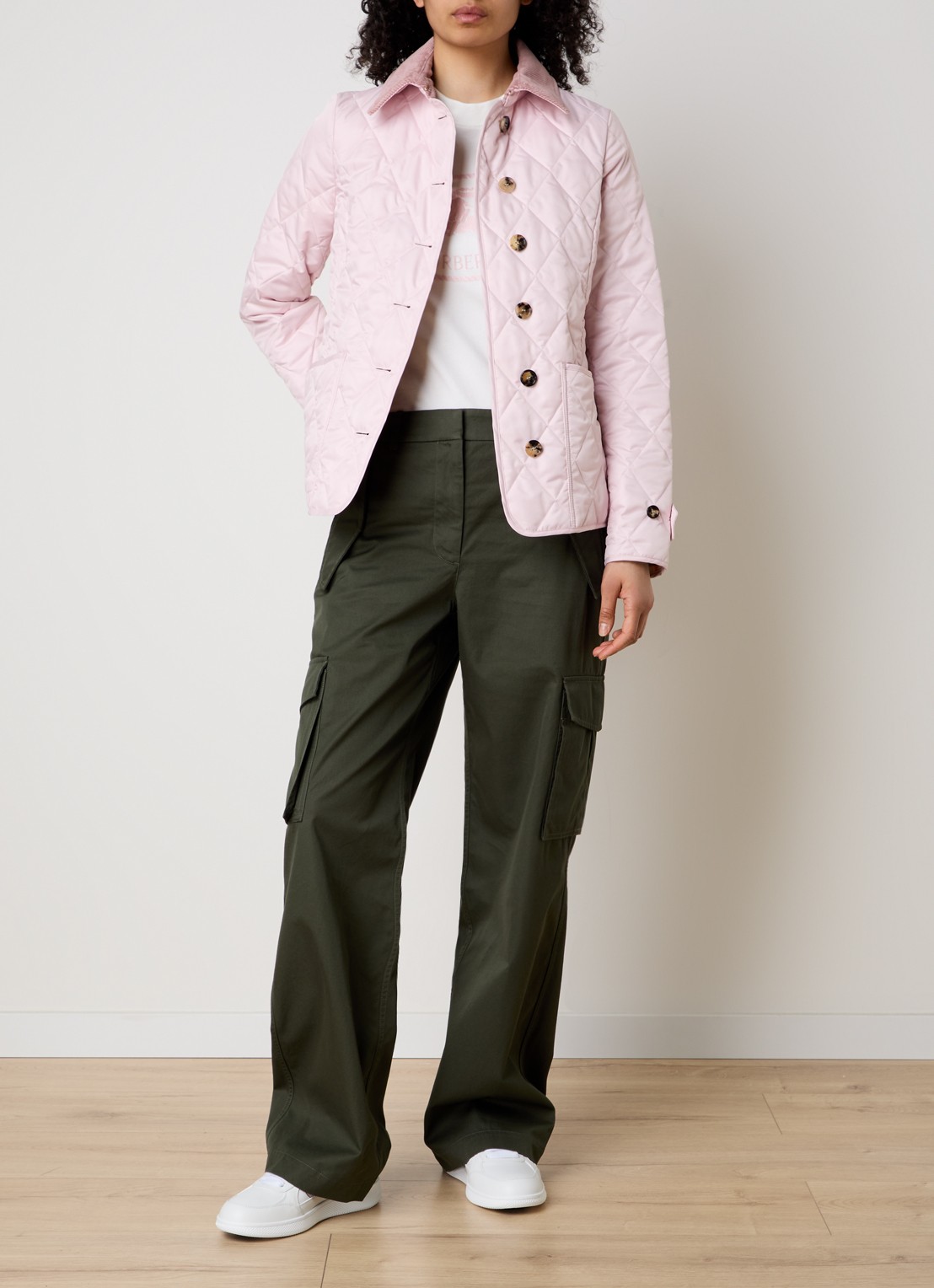 Burberry Fernleigh gewatteerd jack met steekzakken - voorkant 5 lichtroze
