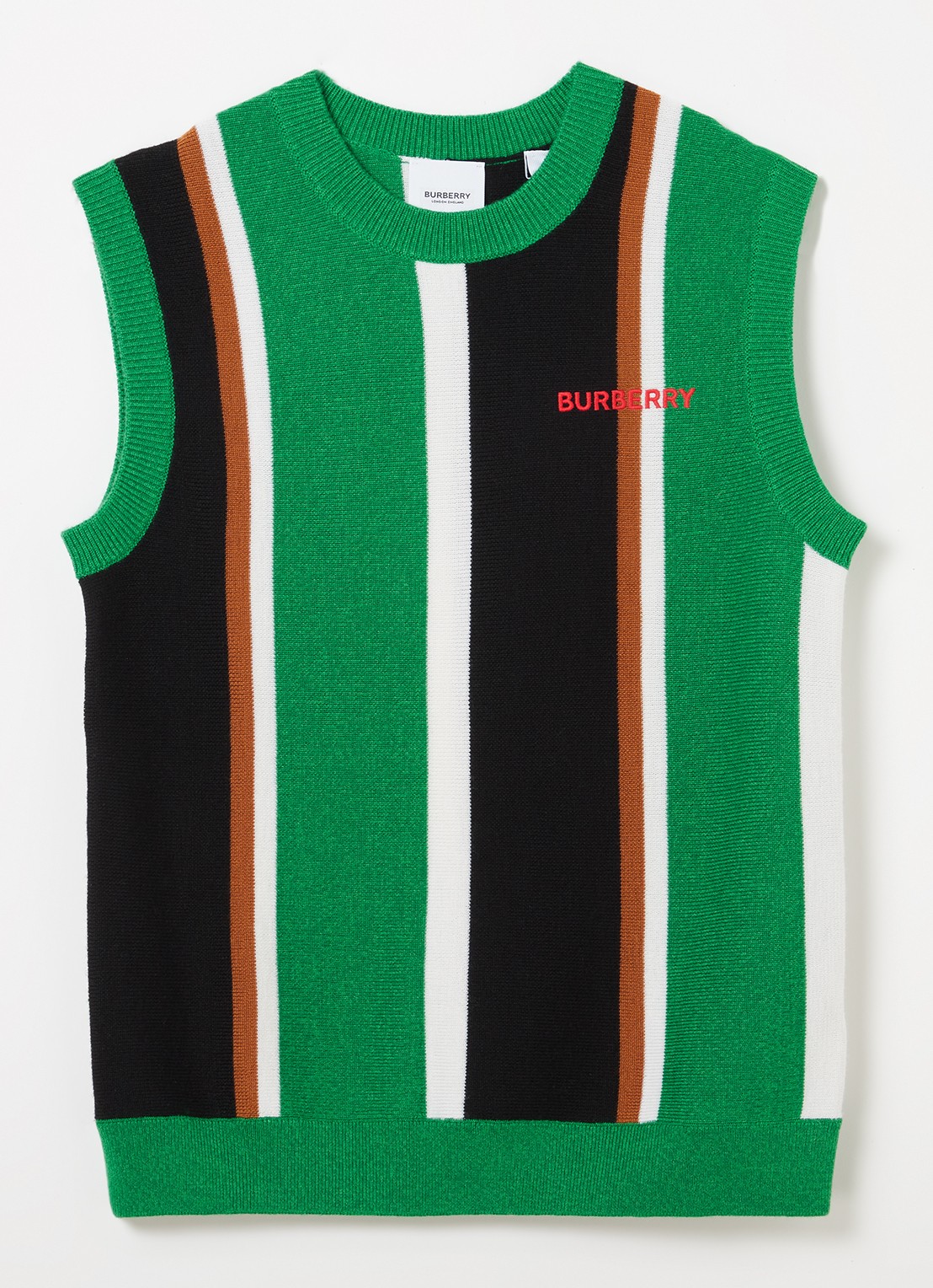 Burberry Finley fijngebreide spencer in kasjmierblend - voorkant groen