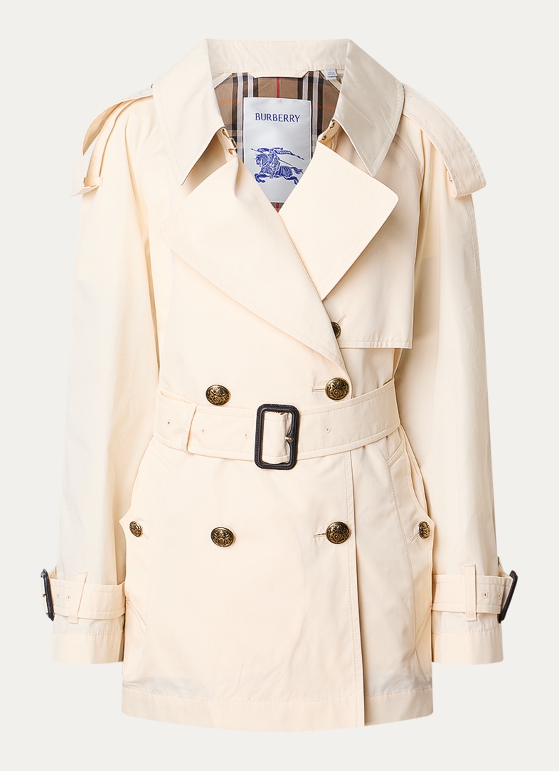 Burberry Fitzrovia trenchcoat met ceintuur - voorkant 4 creme