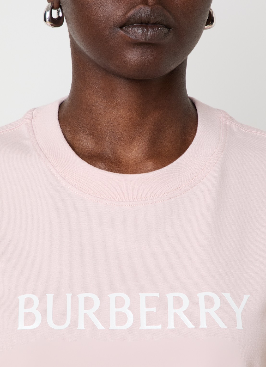 Burberry Frankie T-shirt met logoprint - detail 2 lichtroze