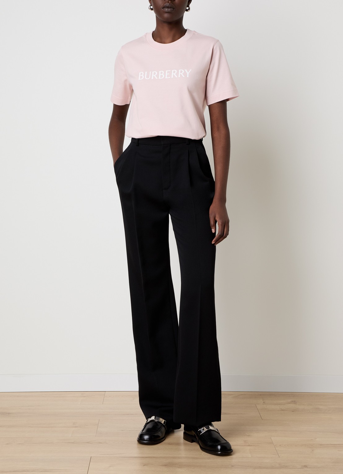 Burberry Frankie T-shirt met logoprint - voorkant 4 lichtroze