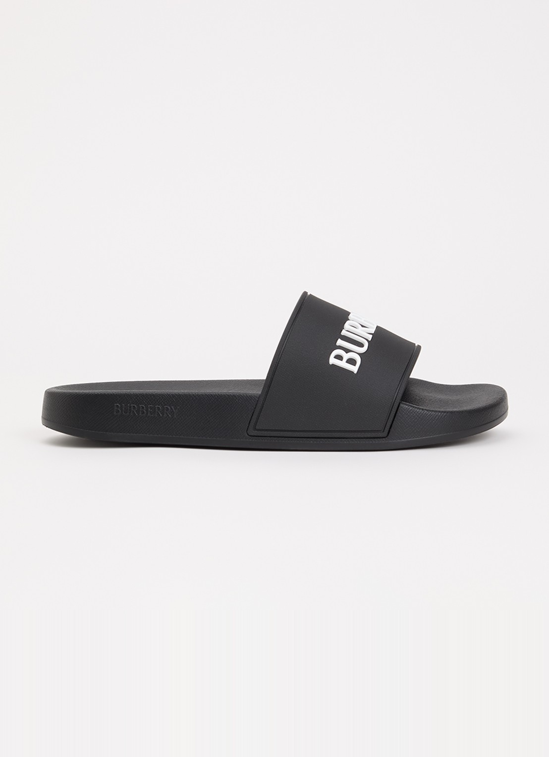 Burberry Furley slipper met logo - voorkant 6 zwart