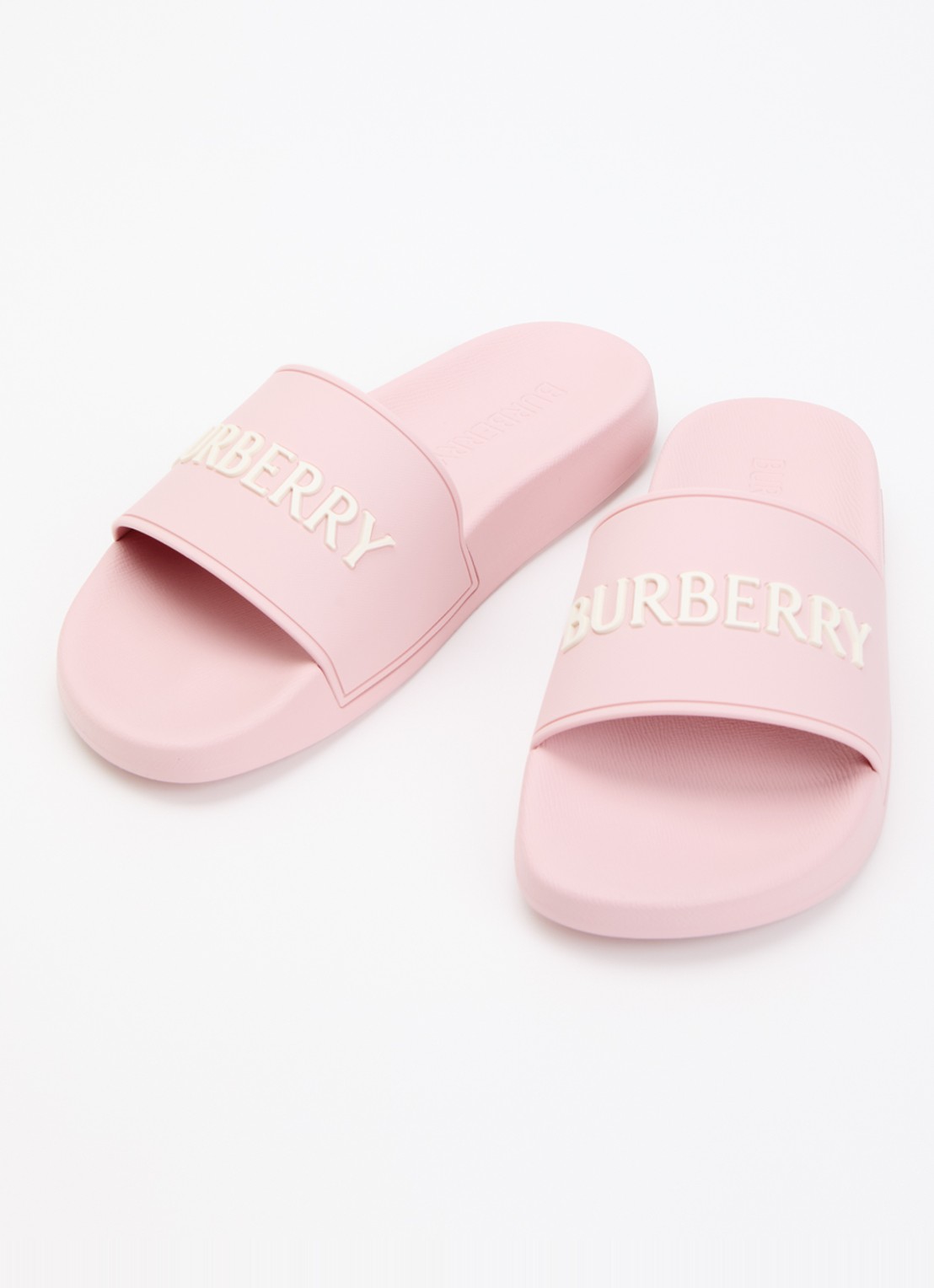 Burberry Furley slipper met logo - detail 2 lichtroze