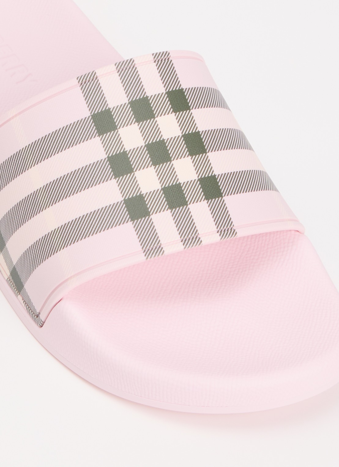 Burberry Furley slipper met ruit dessin - detail 4 lichtroze