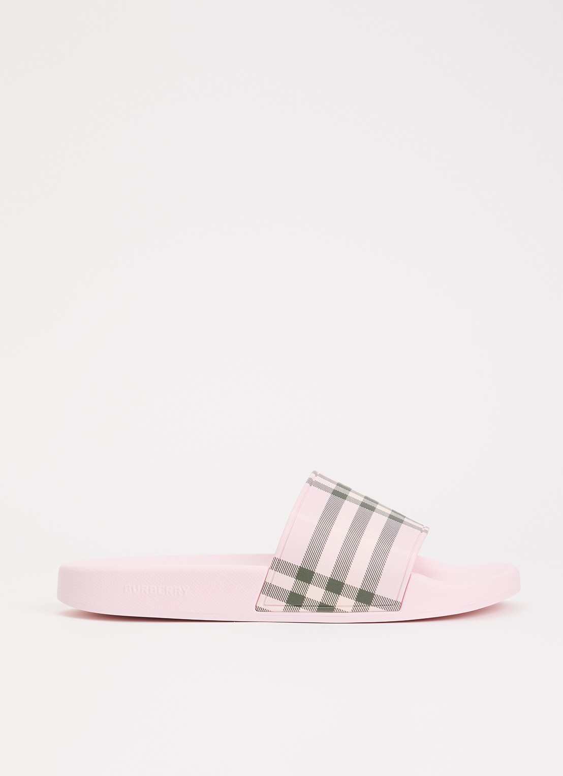 Burberry Furley slipper met ruit dessin - voorkant 6 lichtroze