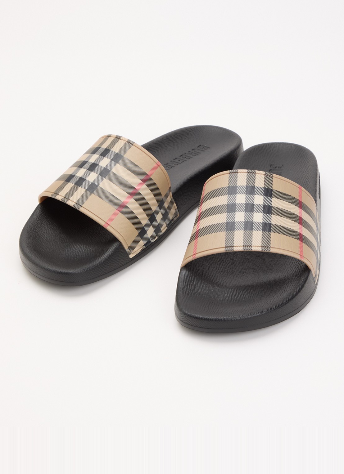Burberry Furley slipper met ruitdessin - detail 3 beige