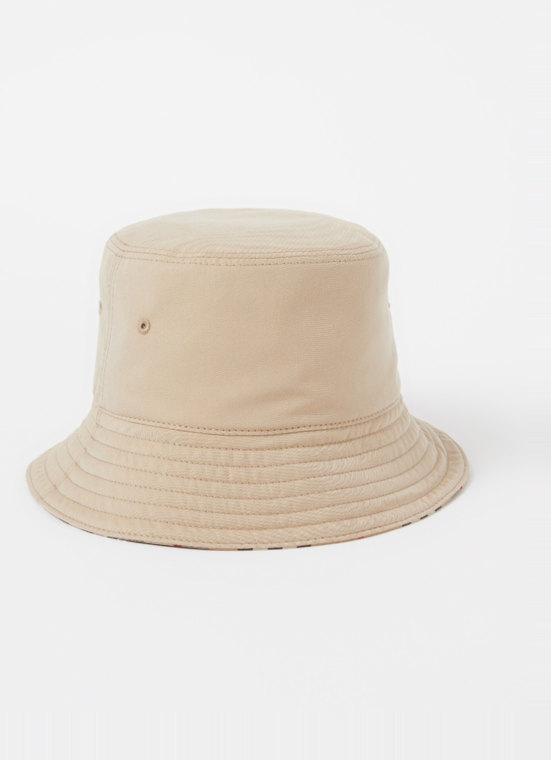Burberry Gabardine Reversible bucket hoed met ruitdessin  - voorkant 2 donkerbeige