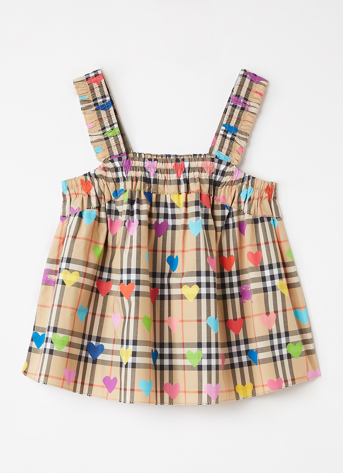 Burberry Gabi jurk met ruitdessin - voorkant donkerbeige