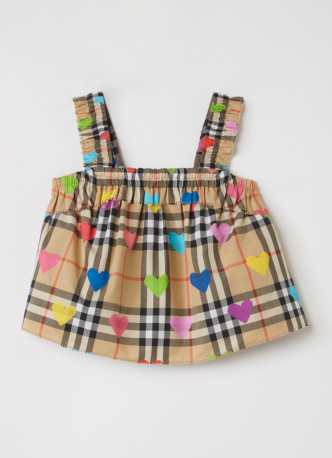 Burberry Gabi top met ruitdessin - voorkant camel