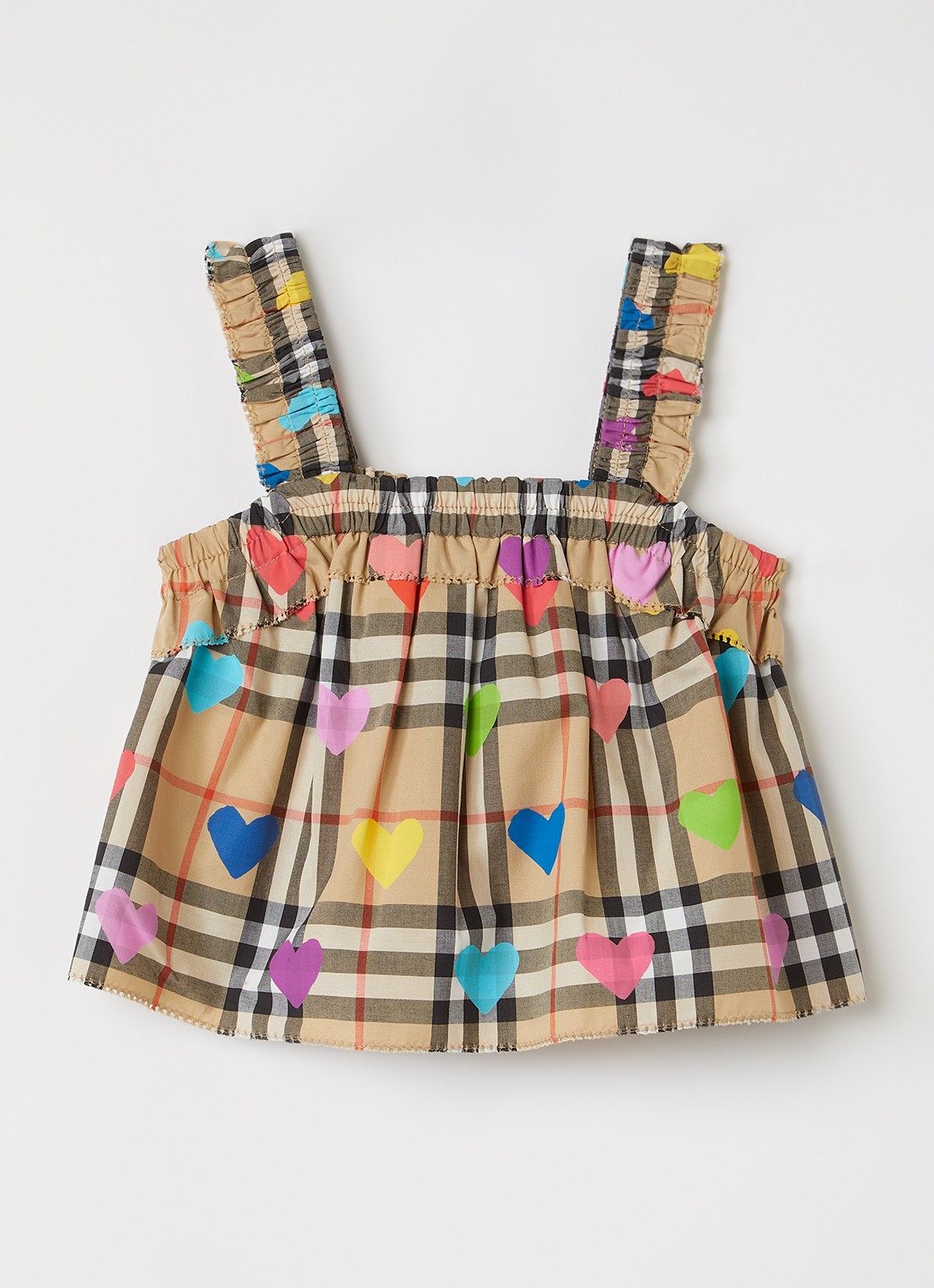 Burberry Gabi top met ruitdessin - voorkant 2 camel