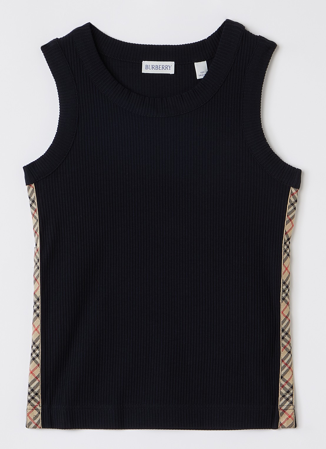 Burberry Gabriele tanktop met ribstructuur - voorkant zwart