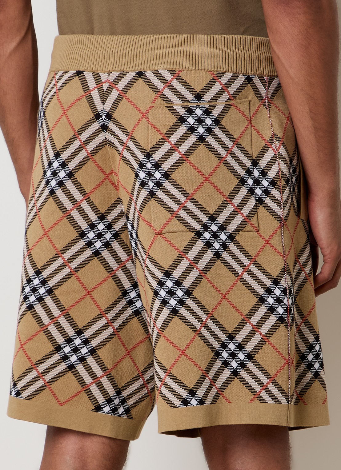 Burberry Gawain straight fit korte broek met ruitdessin - achterkant 5 camel