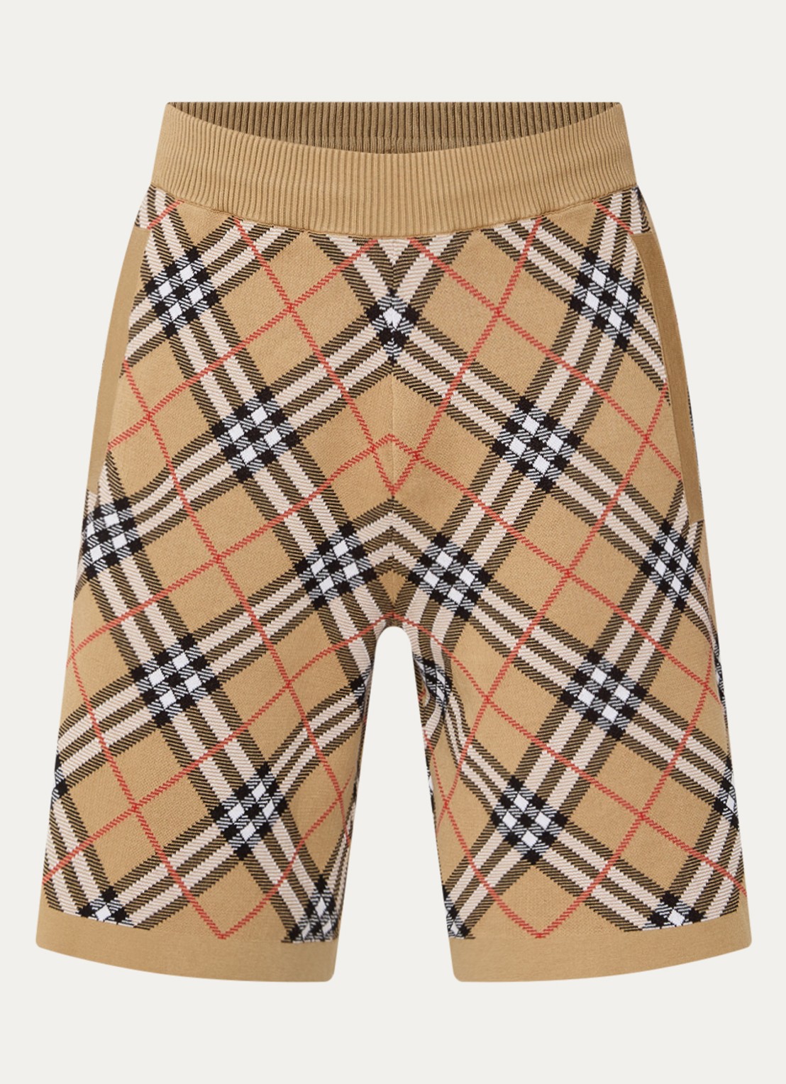 Burberry Gawain straight fit korte broek met ruitdessin - voorkant zand