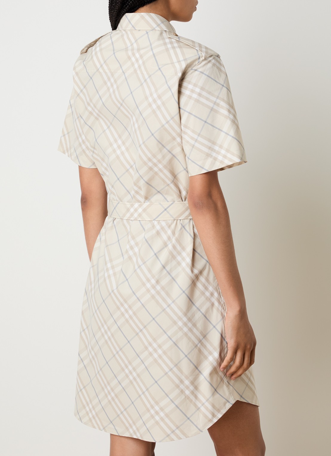 Burberry Georgina blousejurk met ruitdessin - achterkant 5 creme