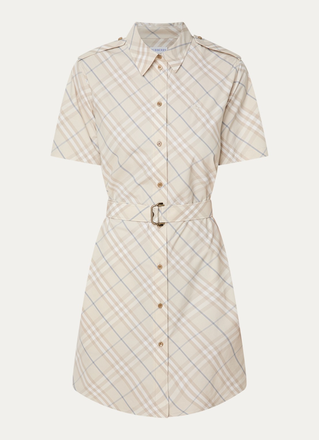 Burberry Georgina blousejurk met ruitdessin - voorkant creme