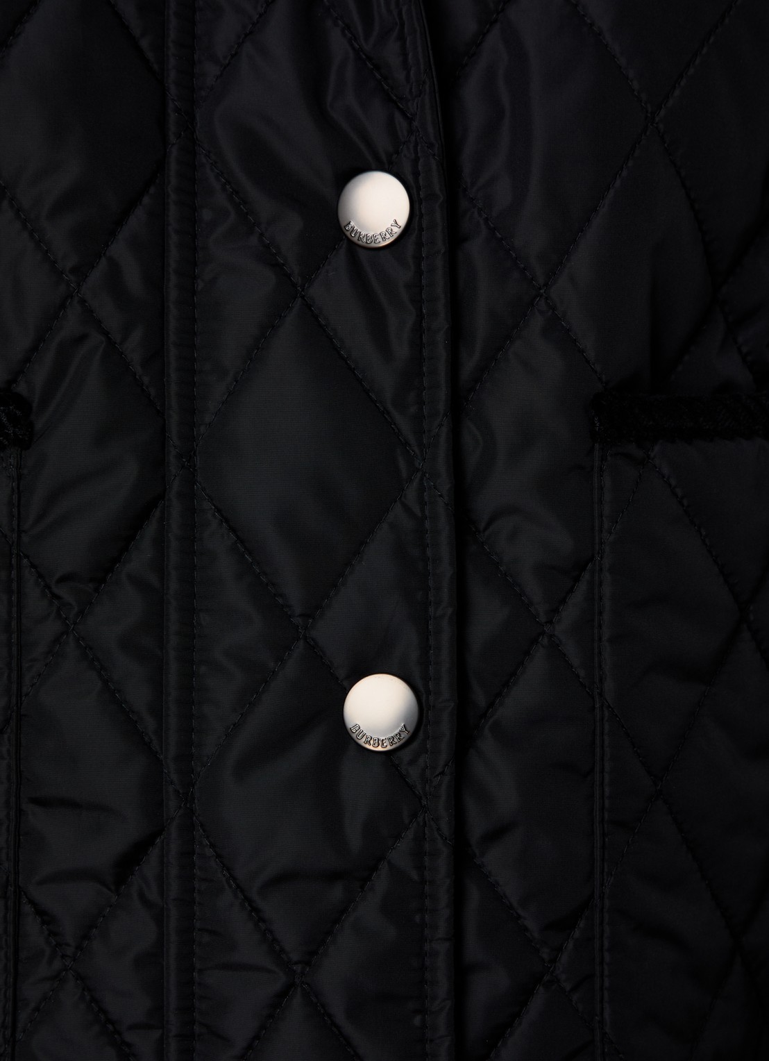 Burberry Gewatteerd jack met quilt patroon en opgestikte zakken - detail 4 zwart