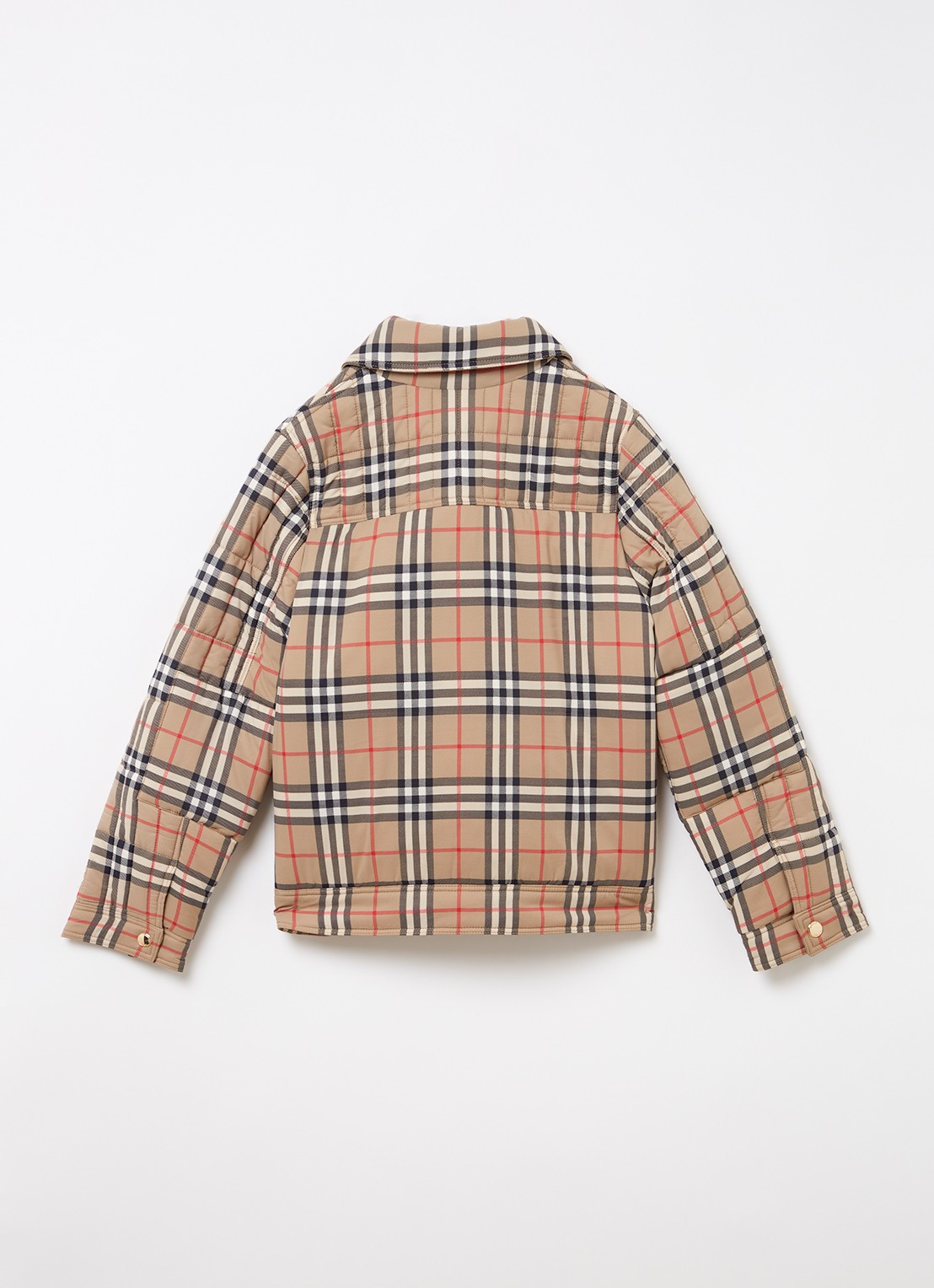 Burberry Gideon quilted jack met ruitdessin - achterkant beige