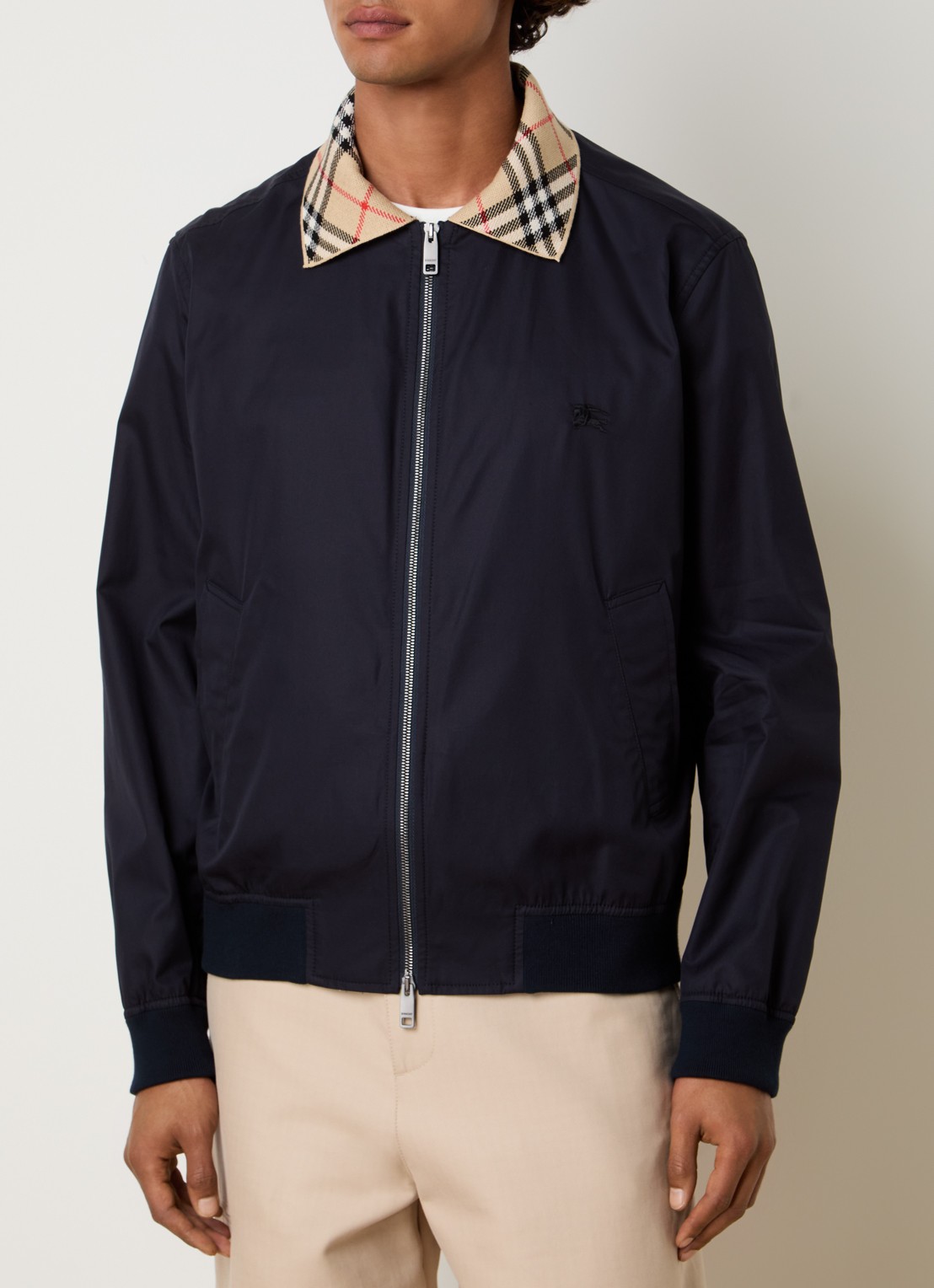 Burberry Glenfields jack met steekzakken - detail indigo