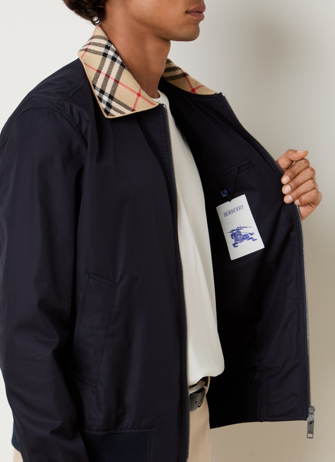 Burberry Glenfields jack met steekzakken - detail 2 indigo