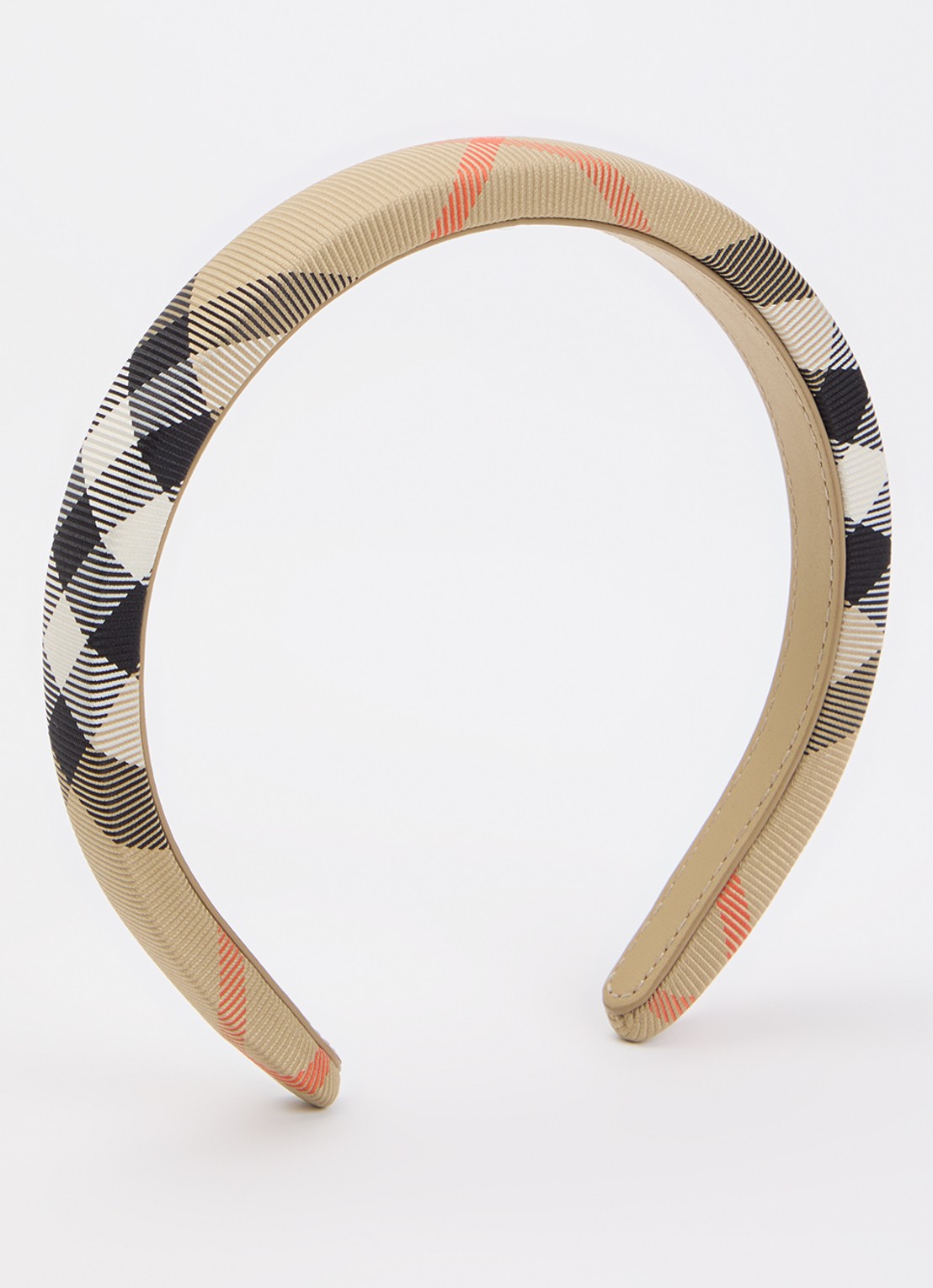 Burberry Haarband met ruitdessin - voorkant 2 zand