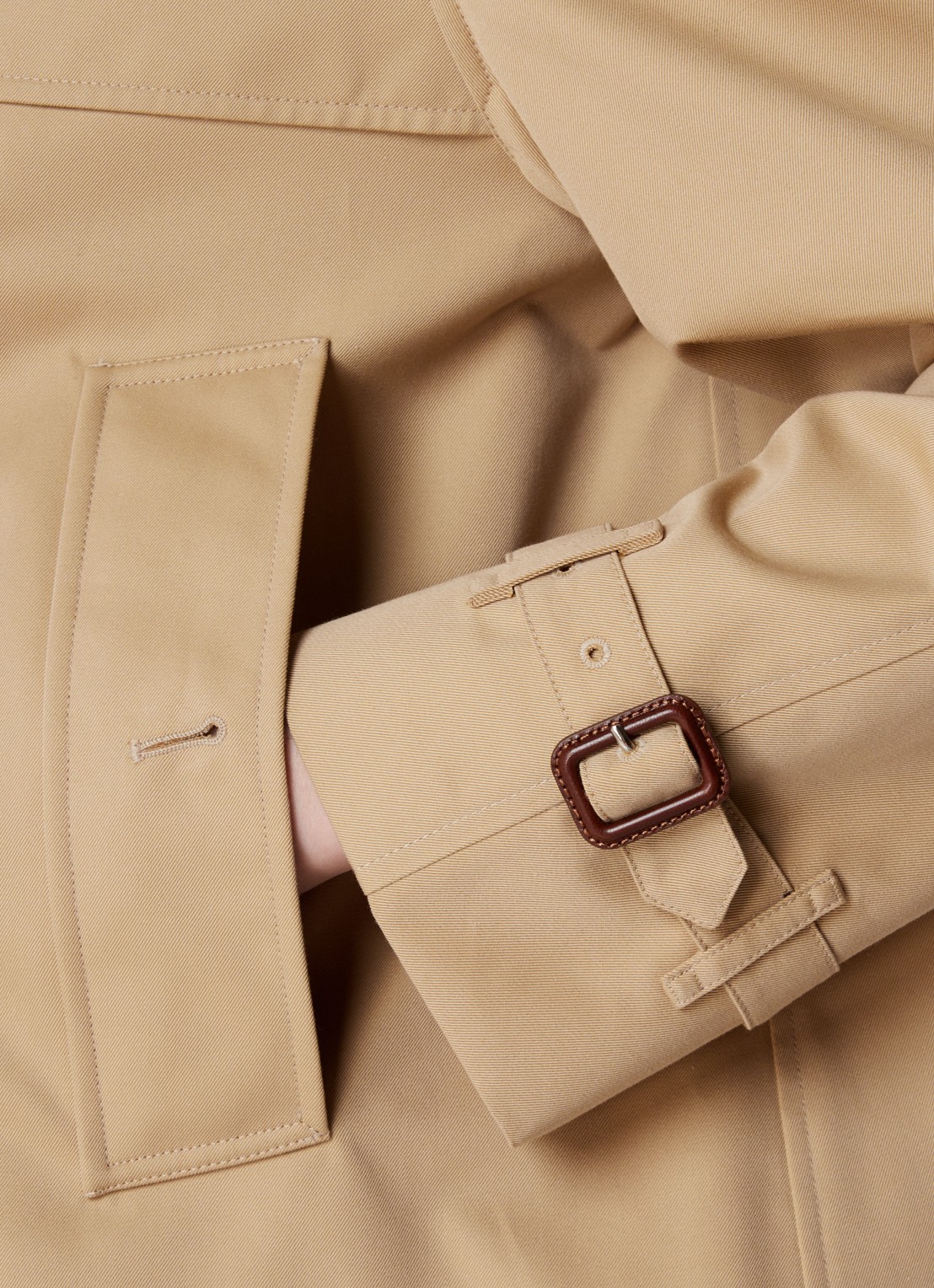 Burberry Haltye double-breasted trenchcoat met steekzakken - detail 3 donkerbeige