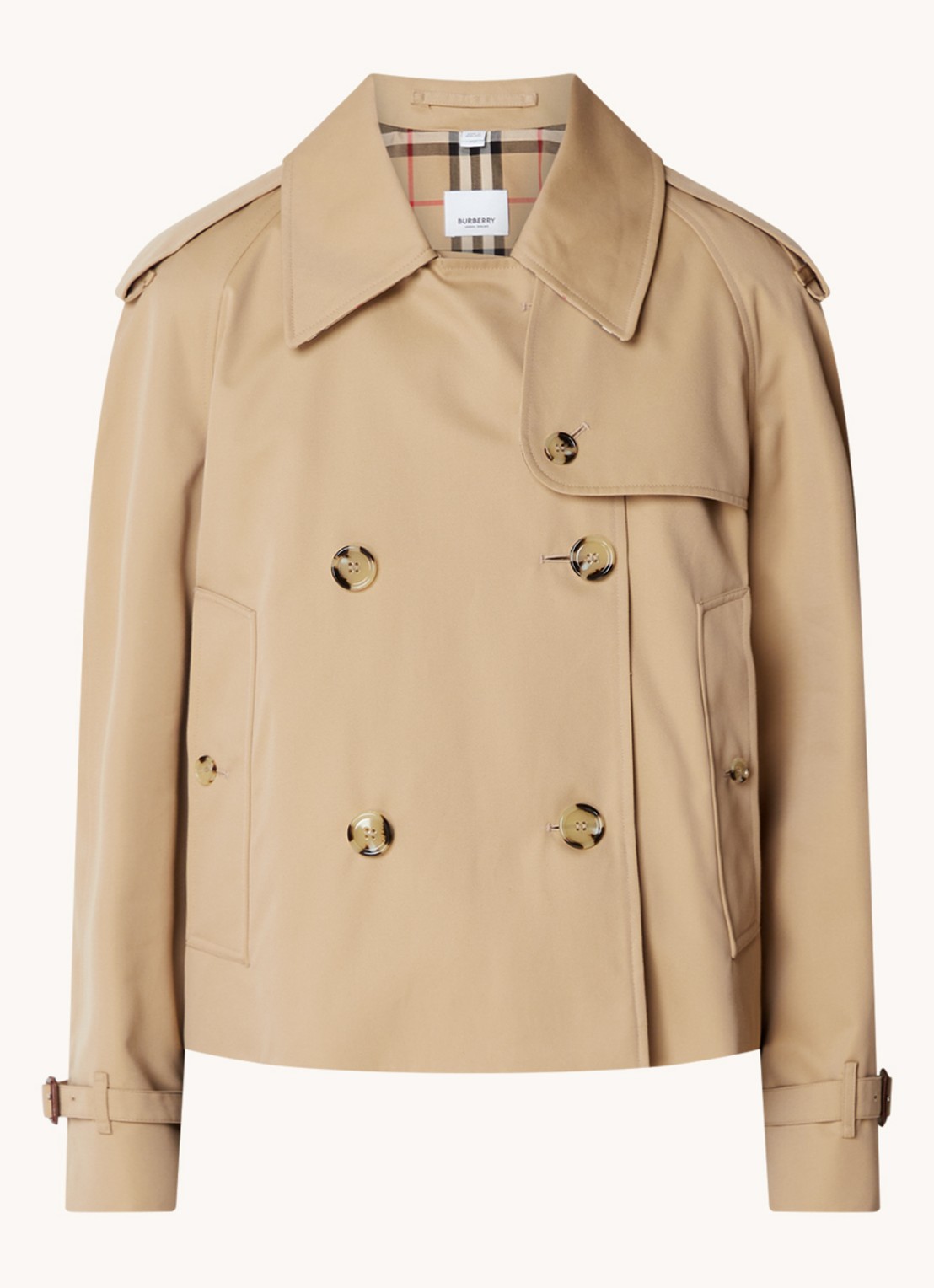 Burberry Haltye double-breasted trenchcoat met steekzakken - voorkant 5 donkerbeige