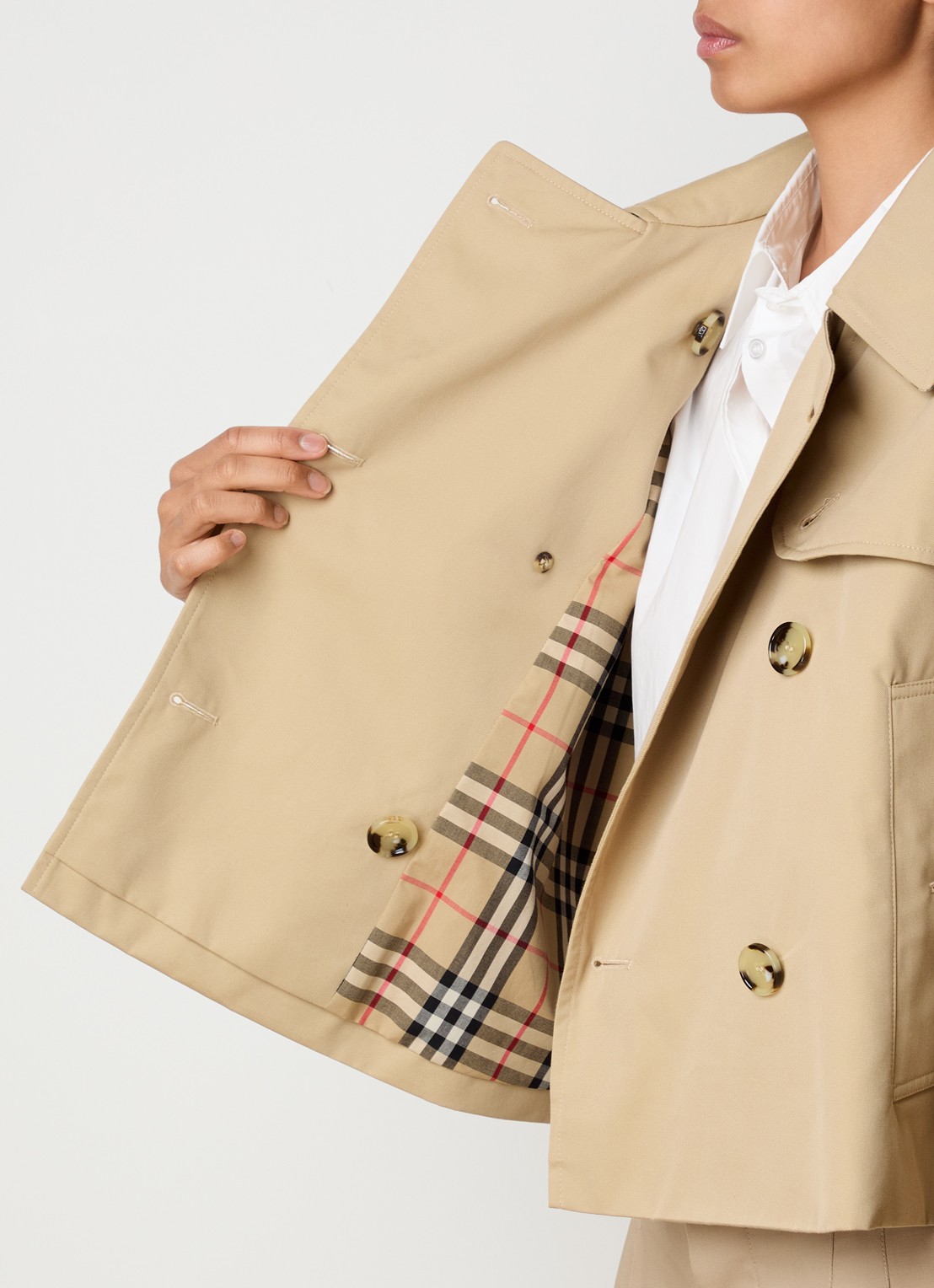 Burberry Haltye trenchcoat met steekzakken - detail 2 beige