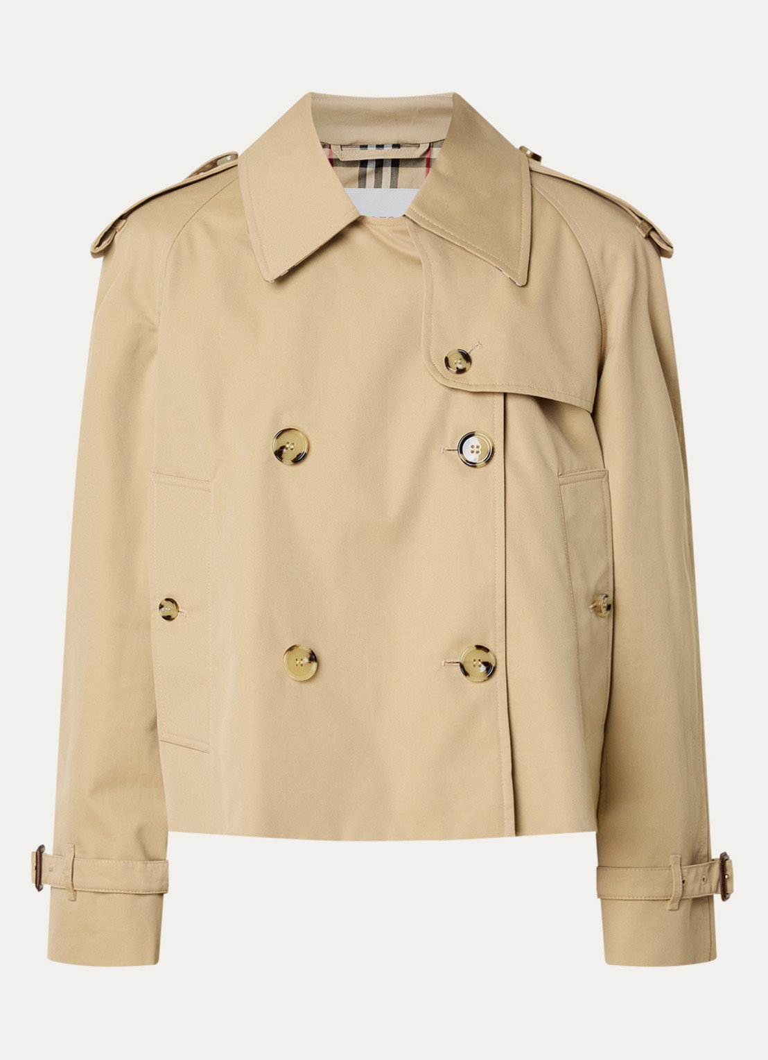 Burberry Haltye trenchcoat met steekzakken - voorkant 5 beige