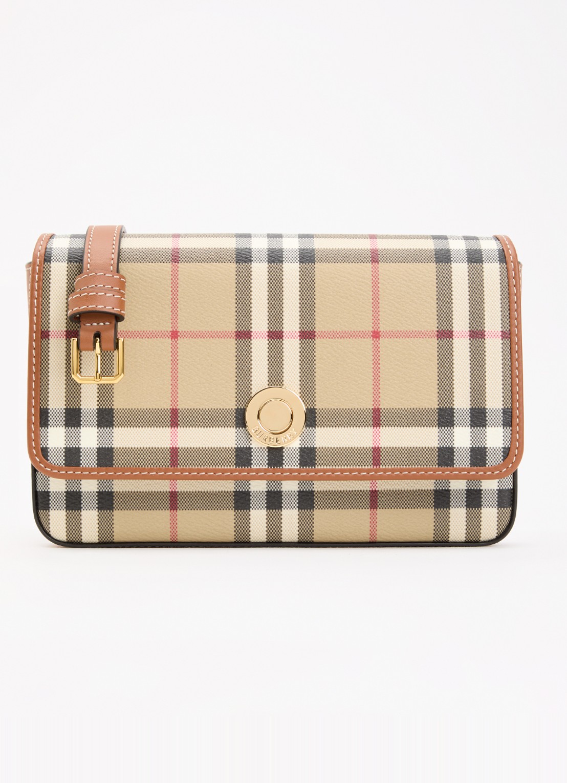 Burberry Hampshire crossbodytas met ruitdessin - voorkant bruin