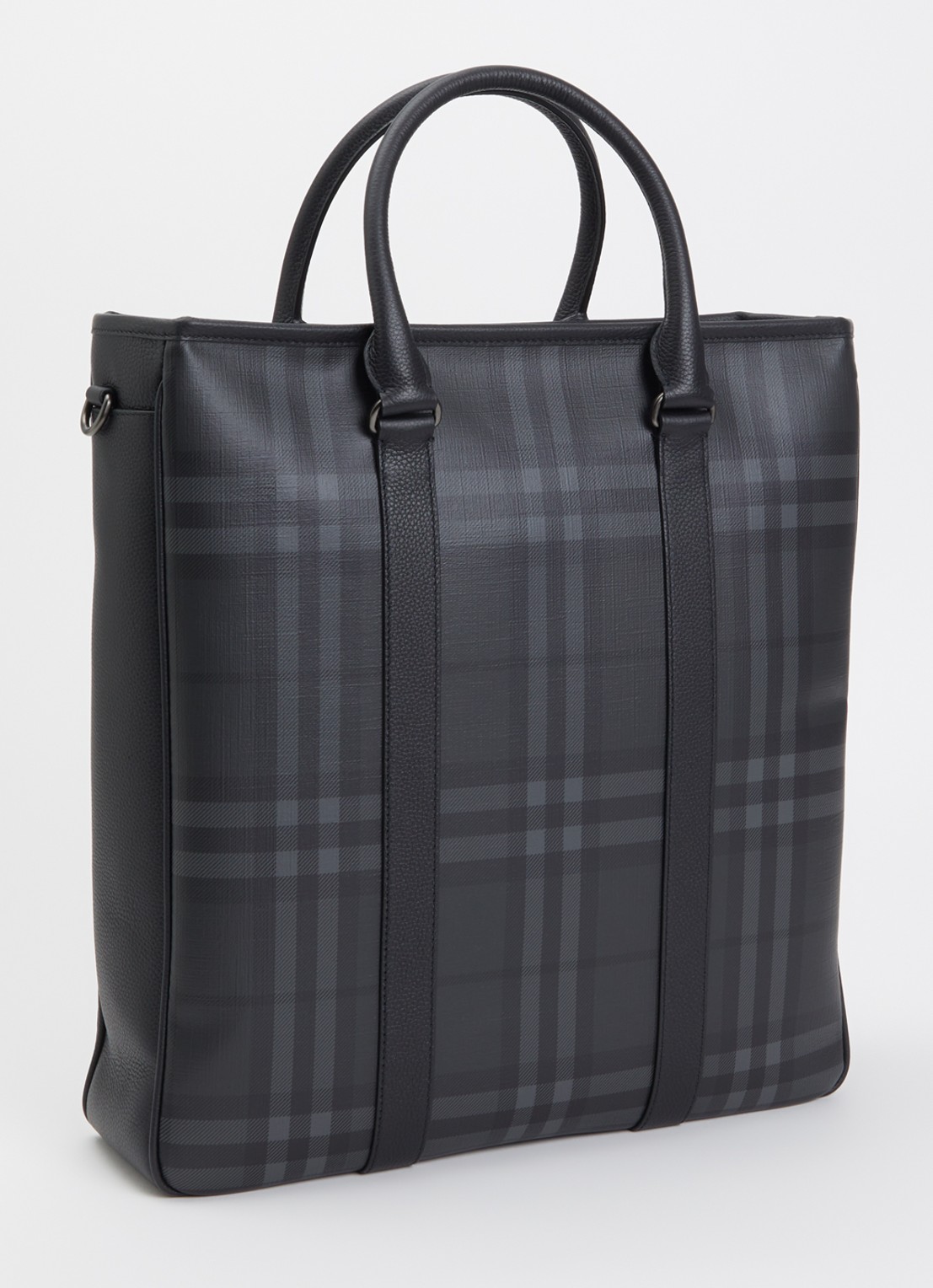 Burberry Handtas met ruitdessin en afneembare schouderriem - achterkant 6 antraciet