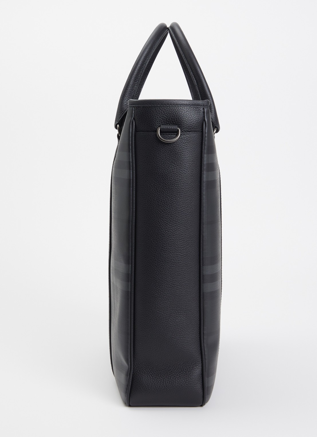 Burberry Handtas met ruitdessin en afneembare schouderriem - detail 3 antraciet