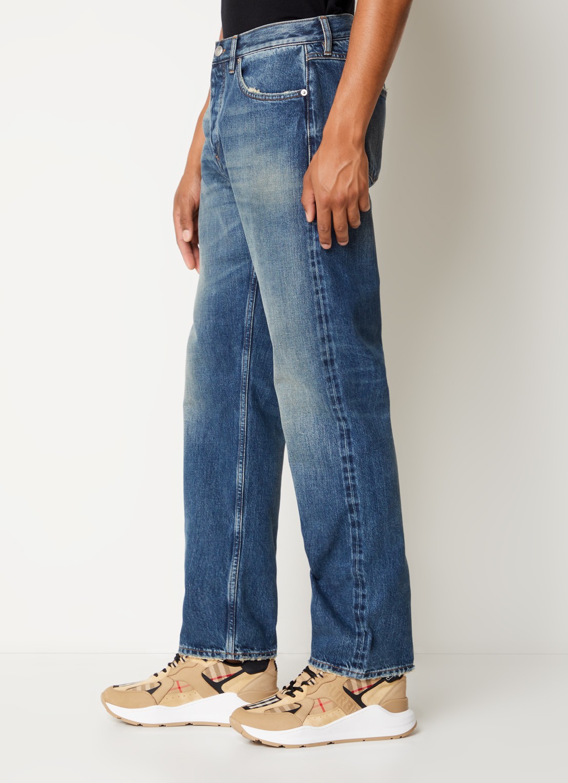 Burberry Harison straight leg jeans met medium wassing - detail 2 indigo