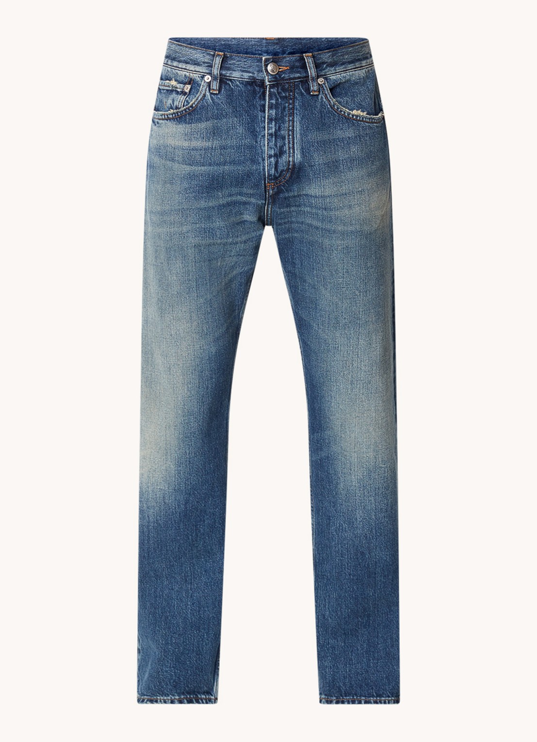 Burberry Harison straight leg jeans met medium wassing - voorkant 5 indigo