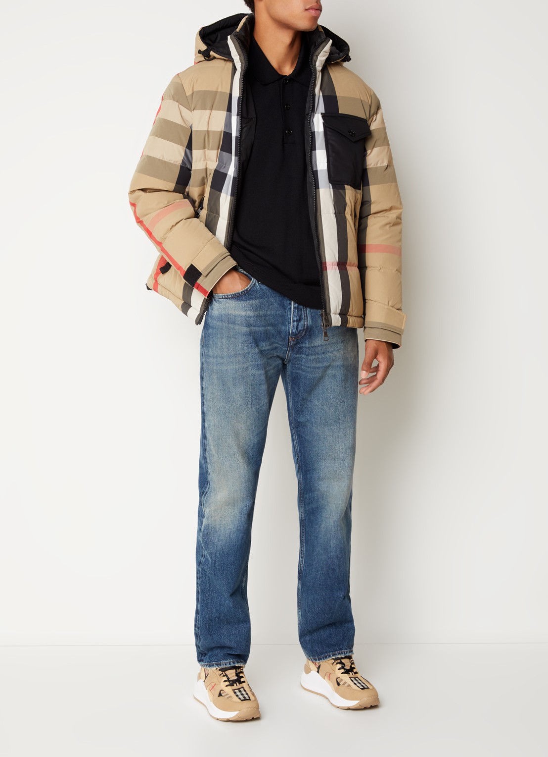Burberry Harison straight leg jeans met medium wassing - voorkant 6 indigo