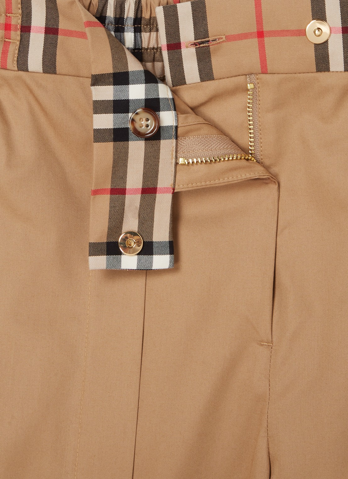 Burberry Hermia wide fit culotte met logoband - detail 3 beige