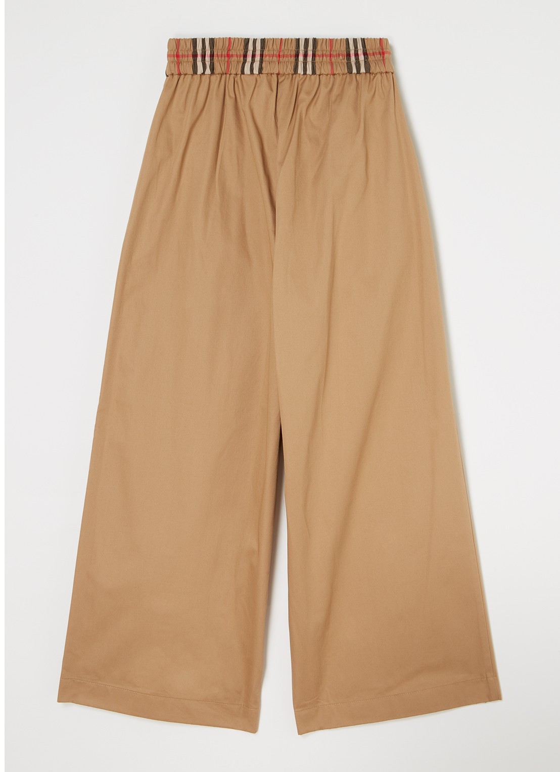 Burberry Hermia wide fit culotte met logoband - voorkant 2 beige