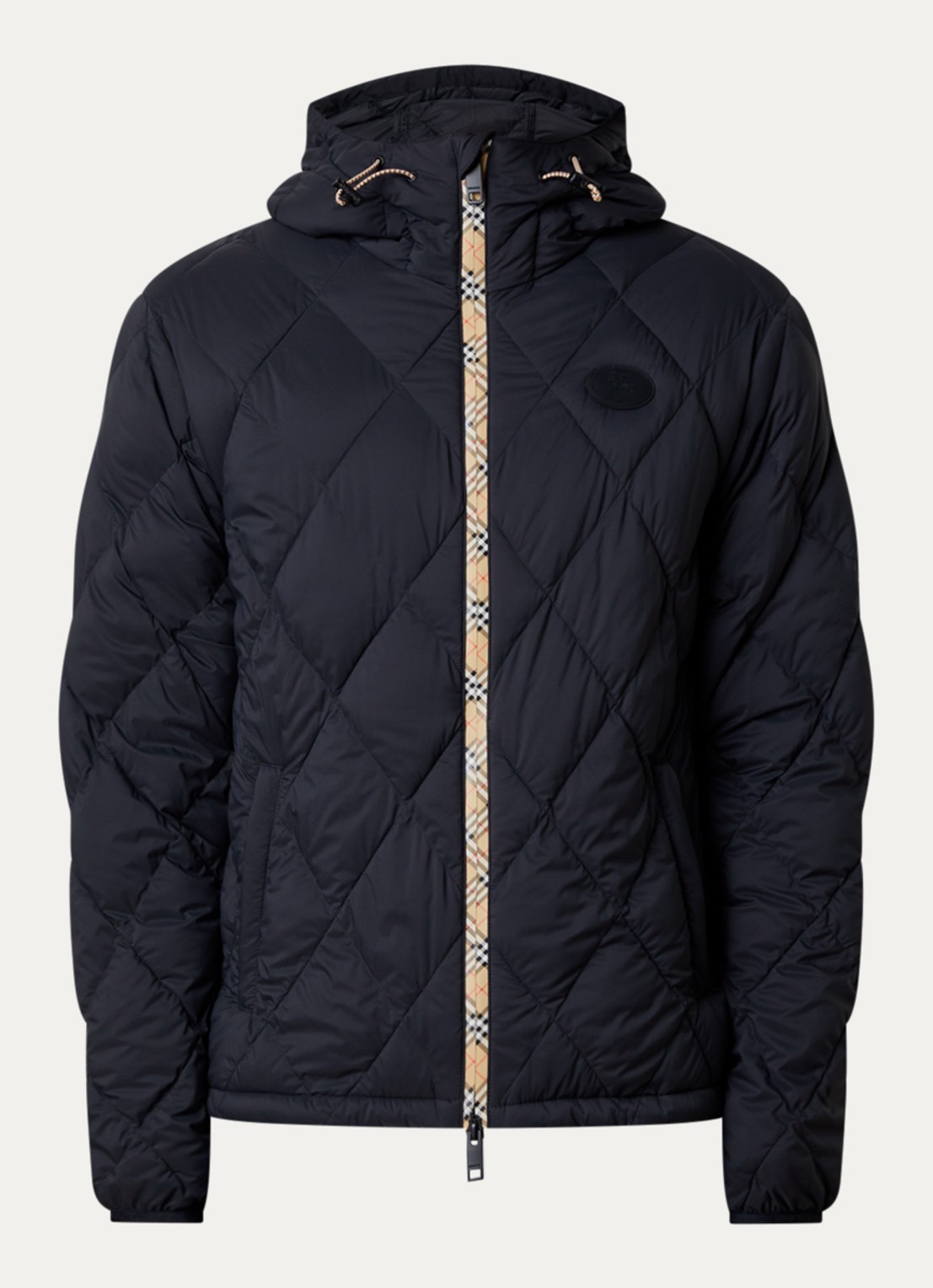 Burberry Hescott gewatteerd jack met quilt patroon  - voorkant 5 zwart