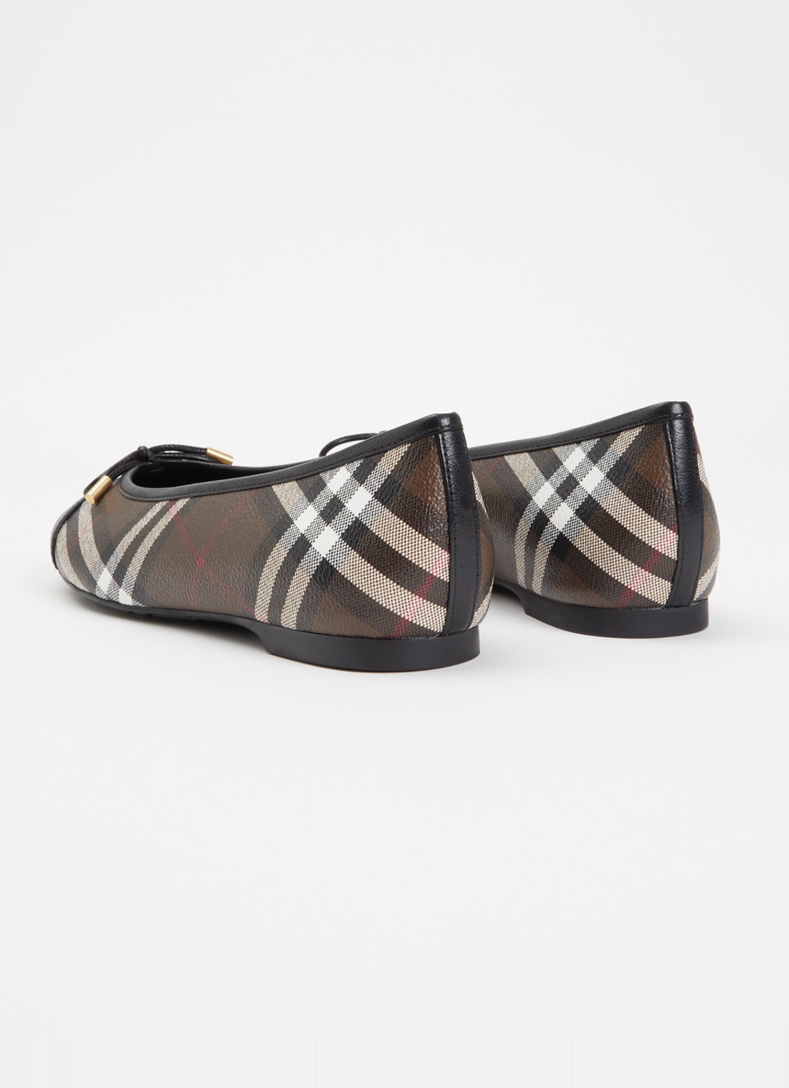 Burberry Highgate ballerina met ruitdessin en details van lamsleer - achterkant 6 multicolor