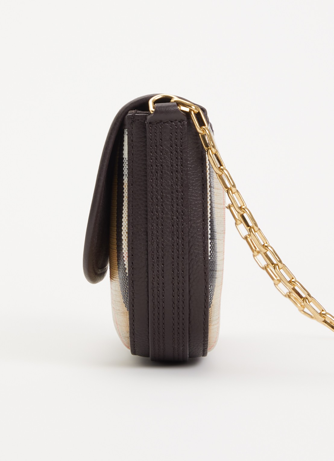 Burberry Highlands mini crossbodytas met details van kalfsleer  - detail 2 bruin