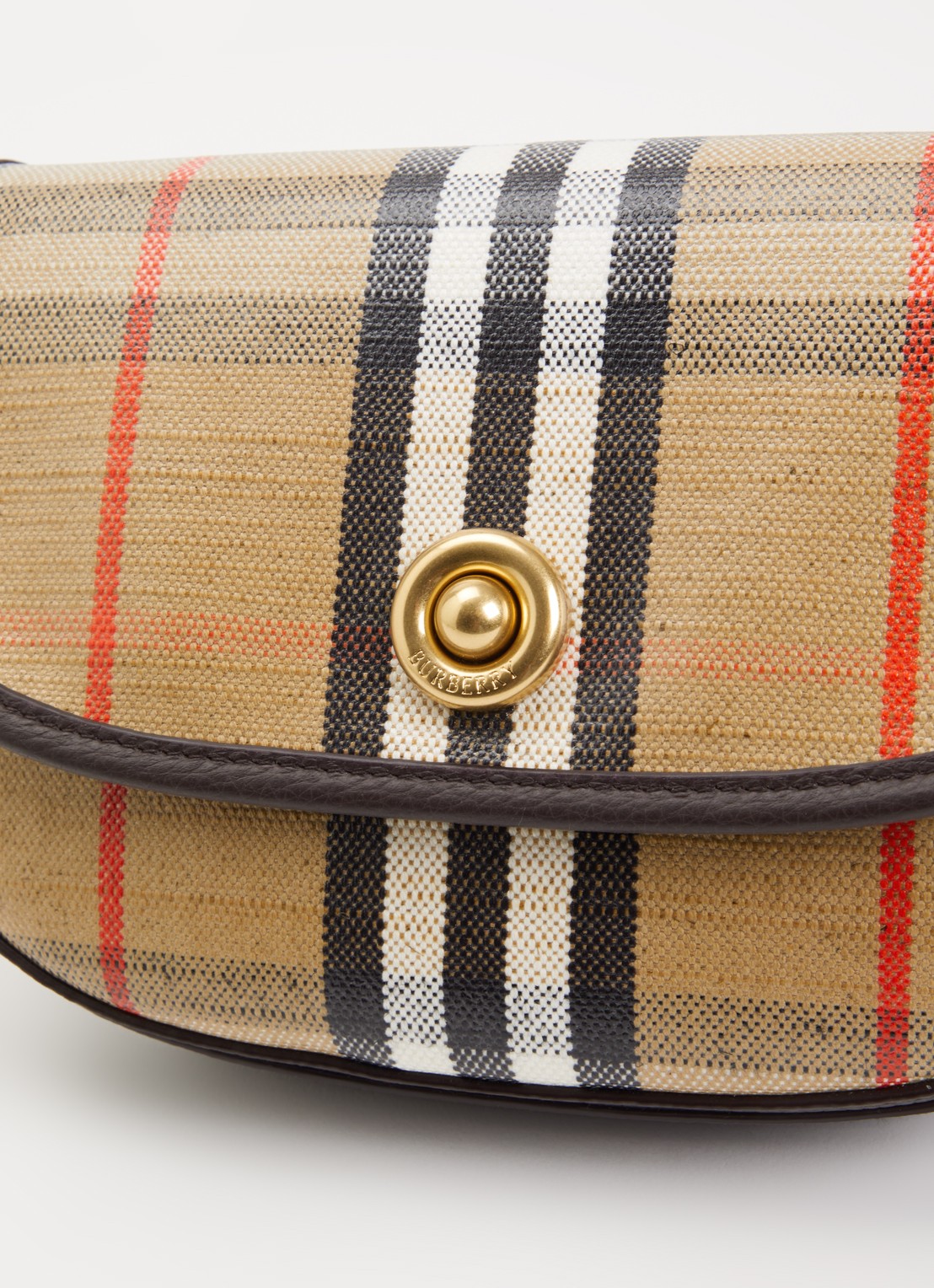 Burberry Highlands mini crossbodytas met details van kalfsleer  - detail 3 bruin