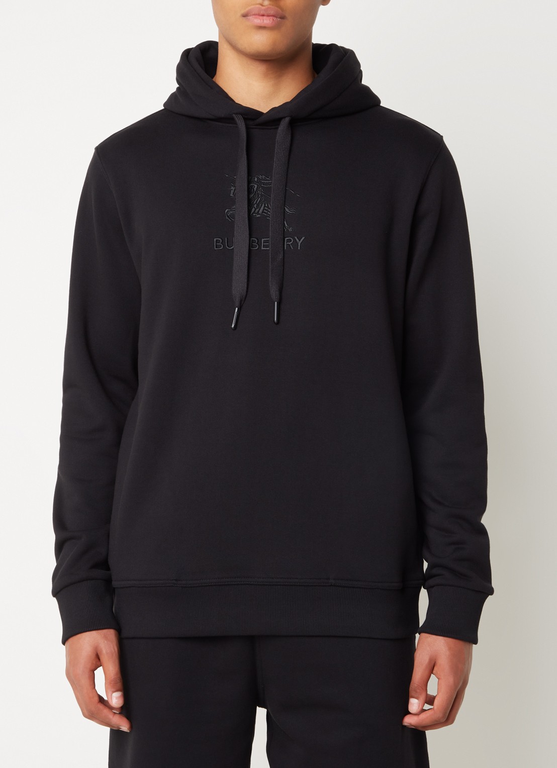 Burberry Hoodie met logoborduring - detail 2 zwart