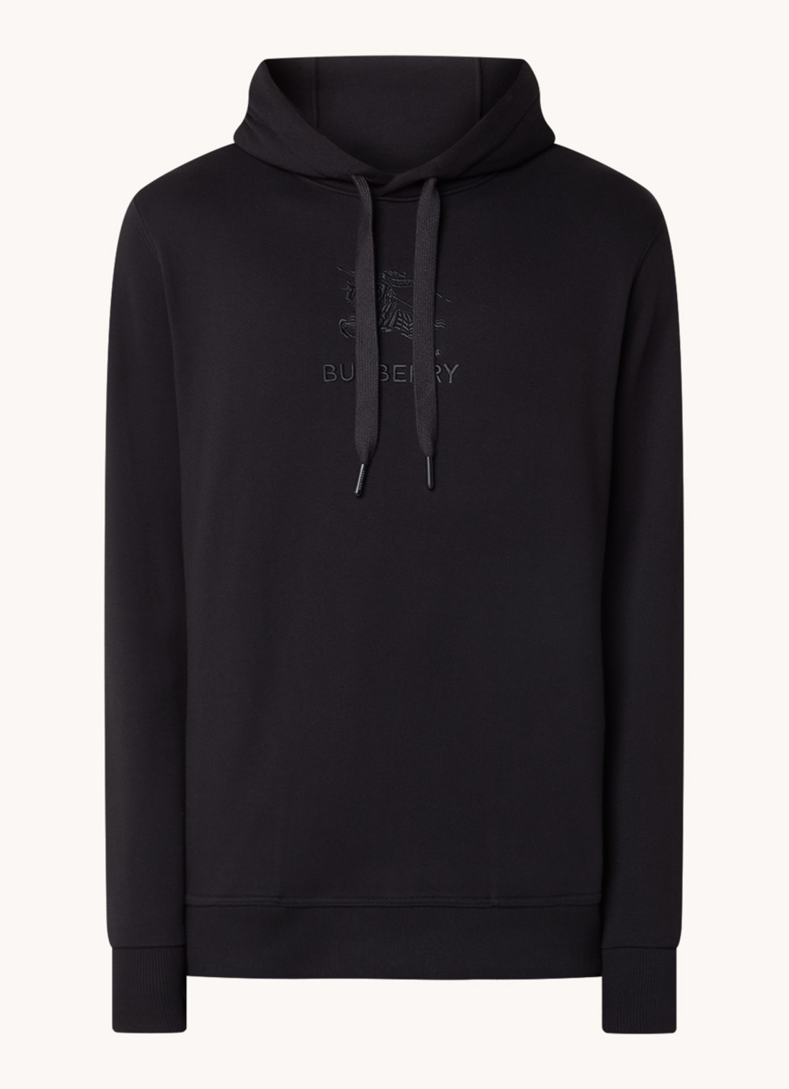 Burberry Hoodie met logoborduring - voorkant 5 zwart