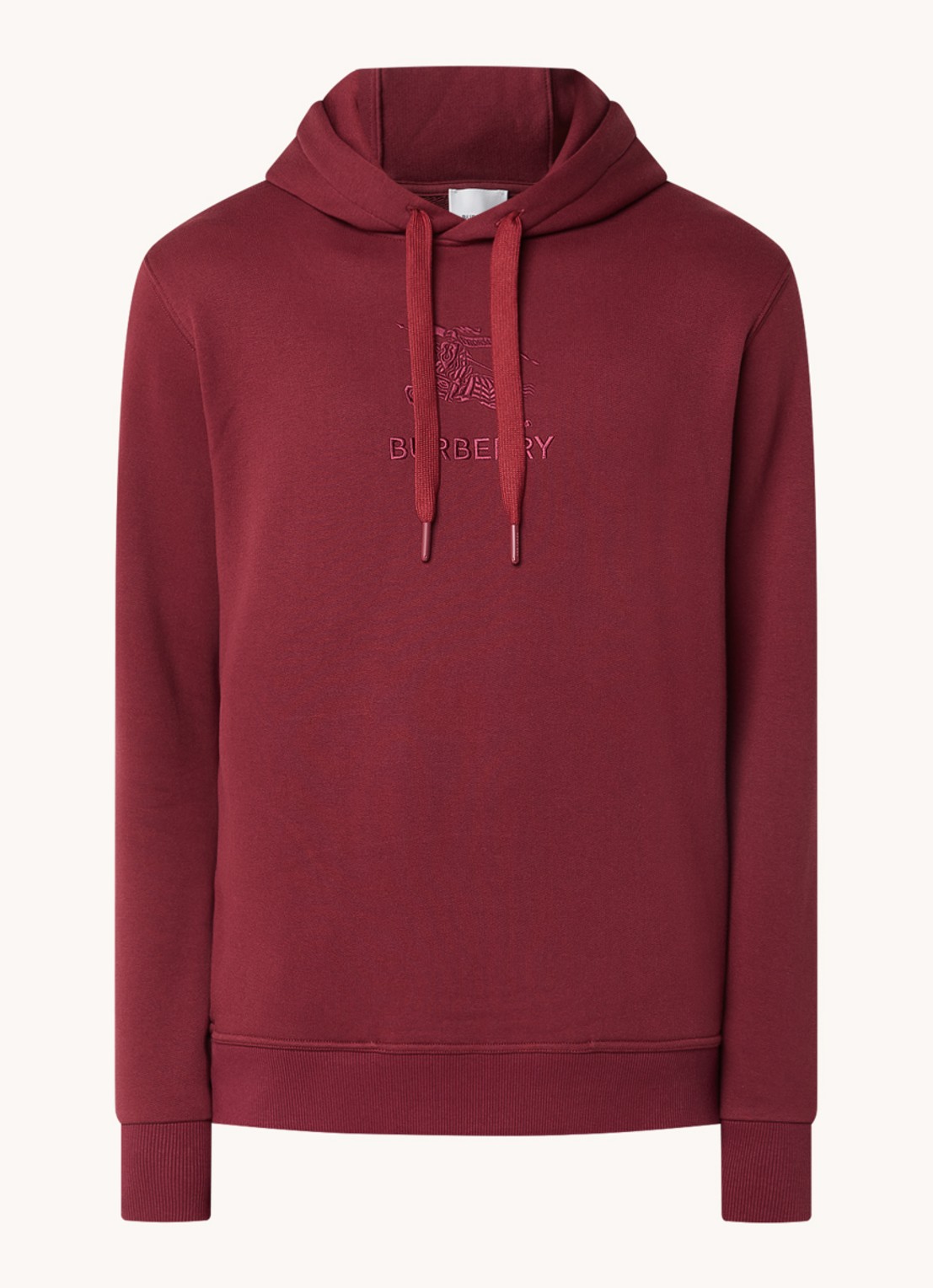 Burberry Hoodie met logoborduring - voorkant 2 bordeauxrood
