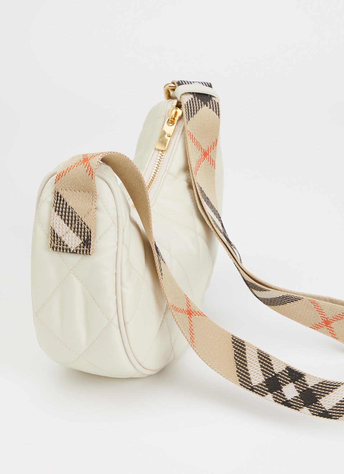 Burberry Horseshoe crossbodytas met quilt patroon en kalfsleren deails - achterkant 7 beige