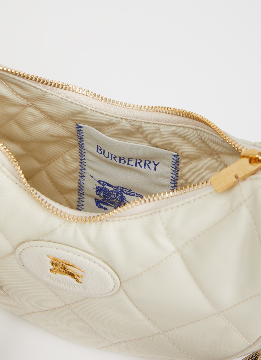 Burberry Horseshoe crossbodytas met quilt patroon en kalfsleren deails - detail 3 beige